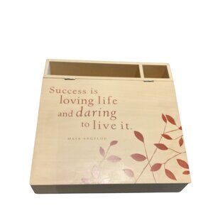 HALLMARK MAYA ANGELOU Wooden Desktop Organizer Box Inspirational